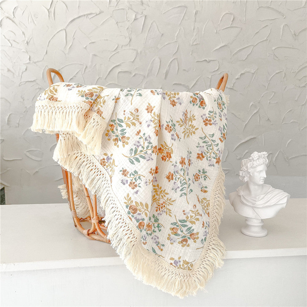 The Fringed Cotton Baby Swaddle