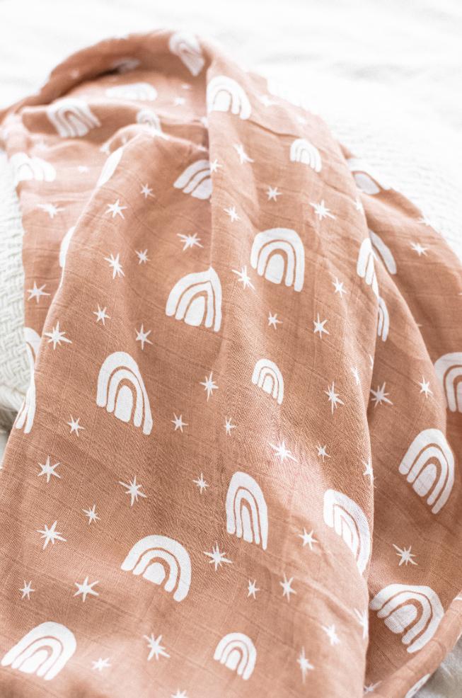 Muslin Cotton Swaddle - Rainbow Bliss